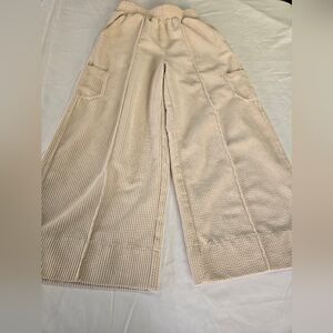 Beige Wide-Leg Pants